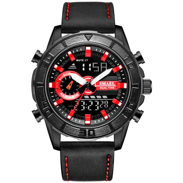

smael relogio masculino 1411 mens watches fashion brand men sport watch waterproof quartz digital led clock man wristwatch, Slivery;brown