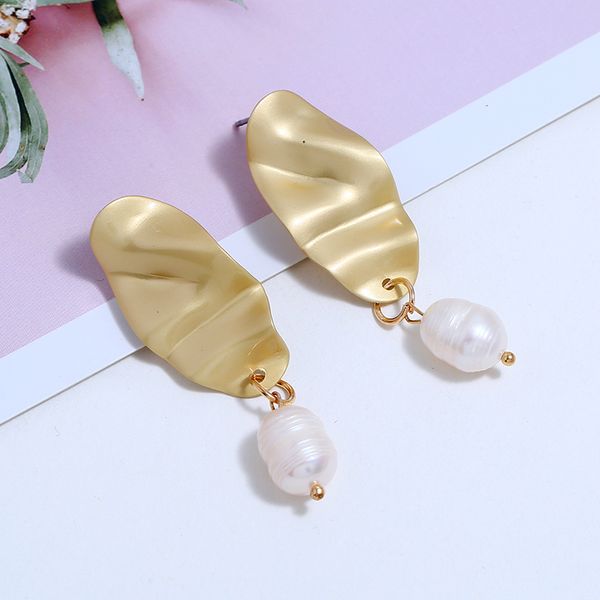 

l&h dangle earrings for women stylish geometric shape female drop earrings classic simple party pearl 2019, Silver