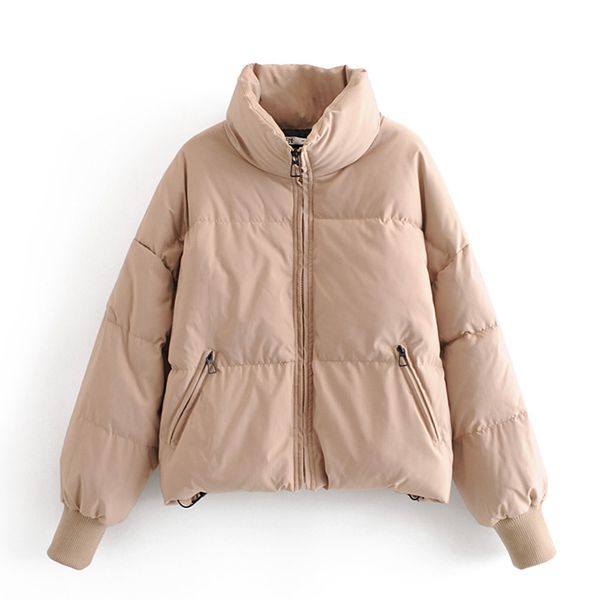 

2020 soid сыпучего parkas женщина мода зима толстой водолазка пальто женщина elegant молния хлопок куртки женская дама юаэ, Black