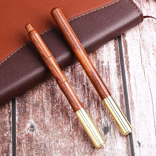 

vintage fancy business metal gel ink pen brass wood cool luxury roller customized logo office thing retro christmas teacher gift