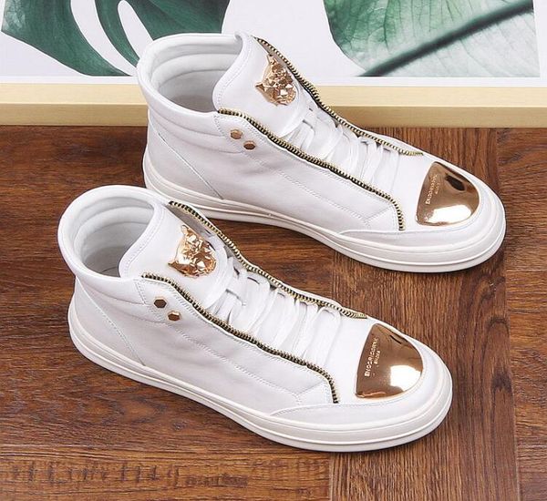 

fashion men high british style rrivet shoes mens causal luxury shoes red white bottom rubber shoes for male bm2, Black