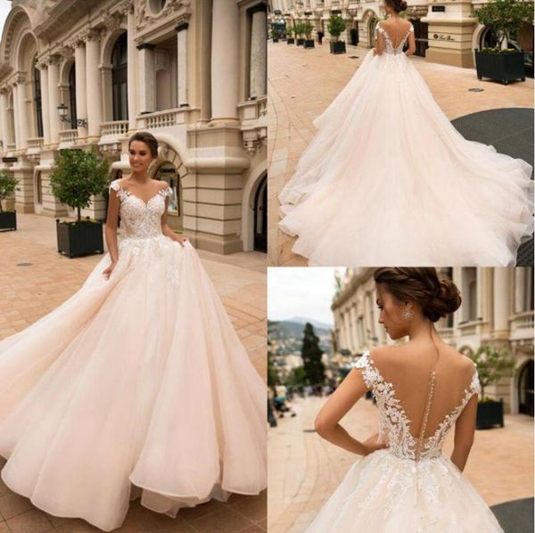 

naviblue 2019 beach wedding dresses off shoulder lace appliqued a line country bridal gowns sweep train boho wedding dress robe de mariÃ©e, White