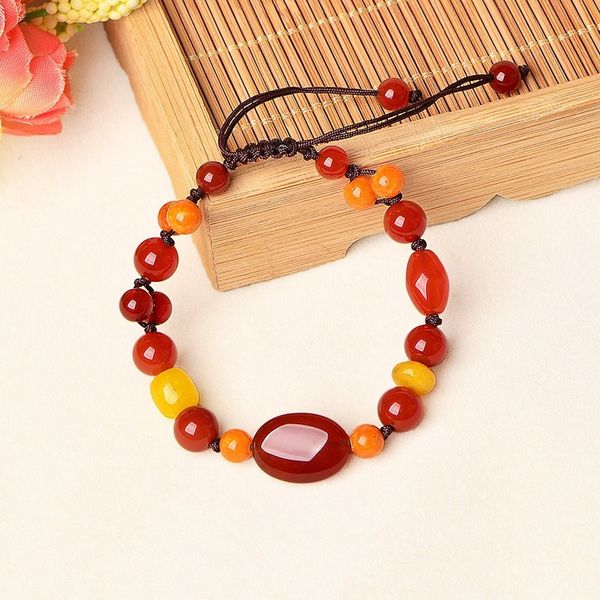 

vintage strand bracelets for women red water drop women fashion snap bracelets 2019 semi-precious stone friendship jewelry, Black