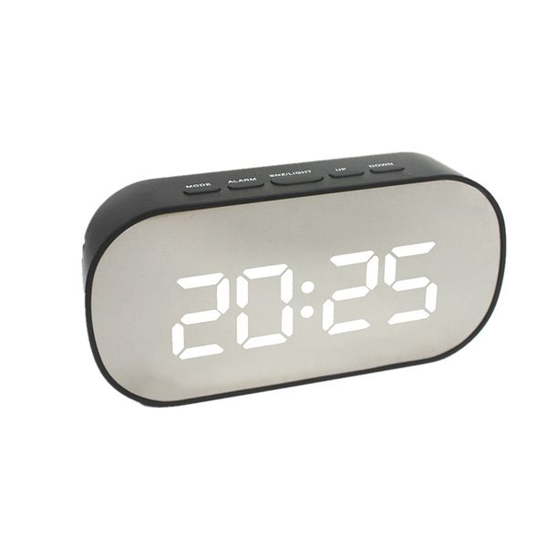 

desk digital alarm clock soft light snooze led mirror lcd screen for home office