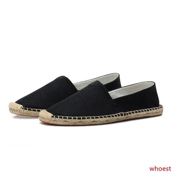 

with summer casual linen shoes men womens handmade straw hemp fisherman shoes lazy one pedal canvas shoes size 35-45