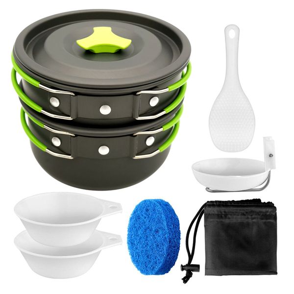 

vilead portable bushcraft camping cookware pot pan aluminum alloy outdoor tableware spoon cooking tool for hiking picnic travel