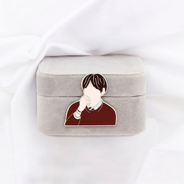

1 pcs kpop bangtan boys badge new v pin brooch accessories jewelry for clothes backpack decoration fans collection, Gray