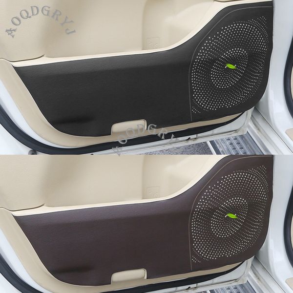 

car styling 4pcs pu leather car door anti-kick anti-dirty mat for land cruiser lc200 2008-2019