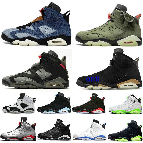 

2020 designer travis 6 washed denim 6s mens basketball shoes unc wheat sneakers trainers black infrared sports des chaussures zapatos
