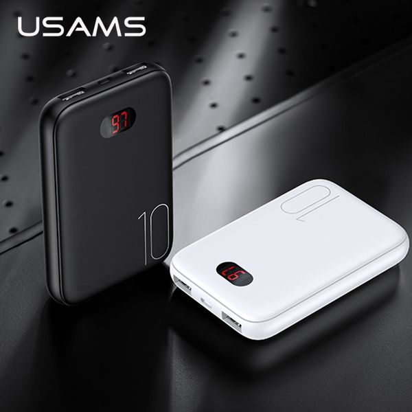 

usams led mini 10000mah power bank portable external battery usb charging powerbank for xiaomi iphone xs samsung pack