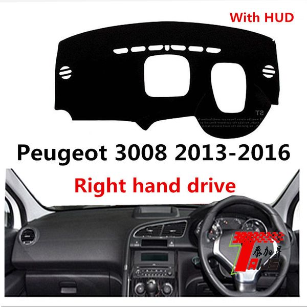 

taijs right hand drive car dashboard cover for 3008 2013-2016 with hud anti lighting production polyester material