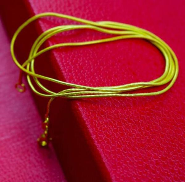 

fashion- gold plated snake chain necklace for woman lobster clasps smooth 1.2mm link necklace statement jewelry size 16 18 20 22 inch, Silver