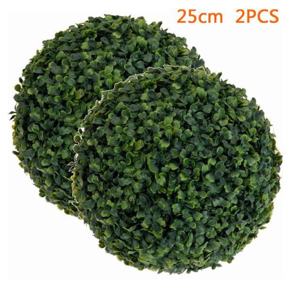 

2x artificial hanging boxwood ary buxus ball green garden home 20/25/30cm us