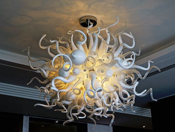 Artistic Style Italian Blown Glass Chandelier Lightings High Ceiling Decoration Handmade Blown Glass Pendant Lights For Hotel Lobby Decor Lantern