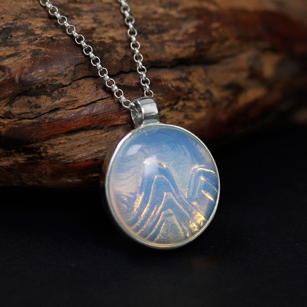 

inature 925 sterling silver mountain design rainbow opal necklace for women jewelry birthday gifts sh190721
