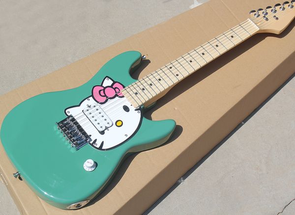 Blue Hello Kitty Kids Electric Guitar With Ssh Pickup 1 Maple Arm