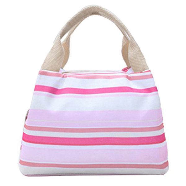 

lunch bag thermal insulated convenient tote cooler zipper bag bento lunch pouch picnic handbag 129, Blue;pink