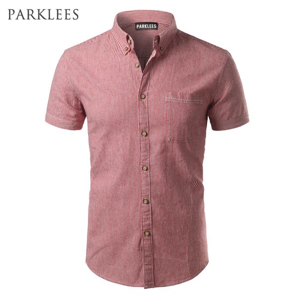 

Striped Shirt Men 2017 Brand New Design Short Sleeve Mens Dress Shits 100 %Cotton Casual Button Down Mens Shirts Plus Size 4xl