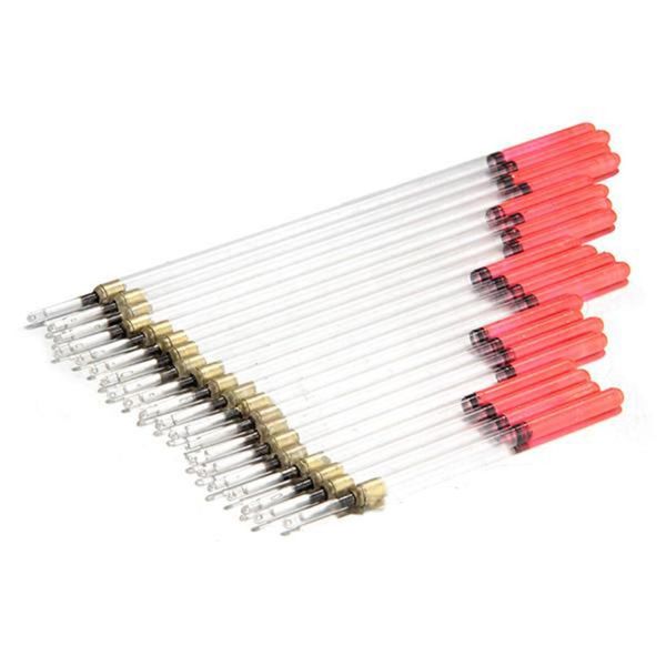 

20pcs clear crystal fishing floats floating stem fish tube set kits fishing tackle
