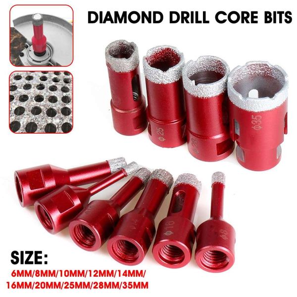 

6mm-35mm m14 diamond core drill bits drilling hole saw hollow bit cutter for tile marble granite stone use angle grinder opener