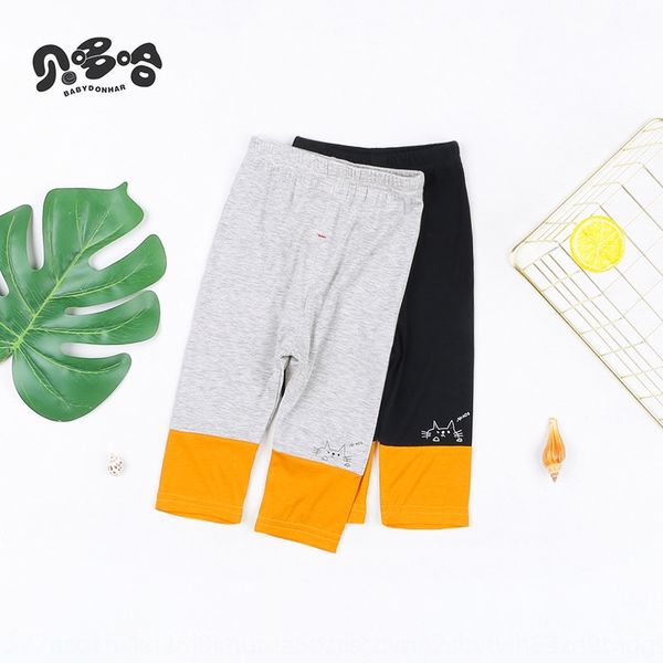 

vaorl bedoha children color matching modal girls comfortable tight trousers tight pants elastic waist capri pants elastic all-match leggings, Blue