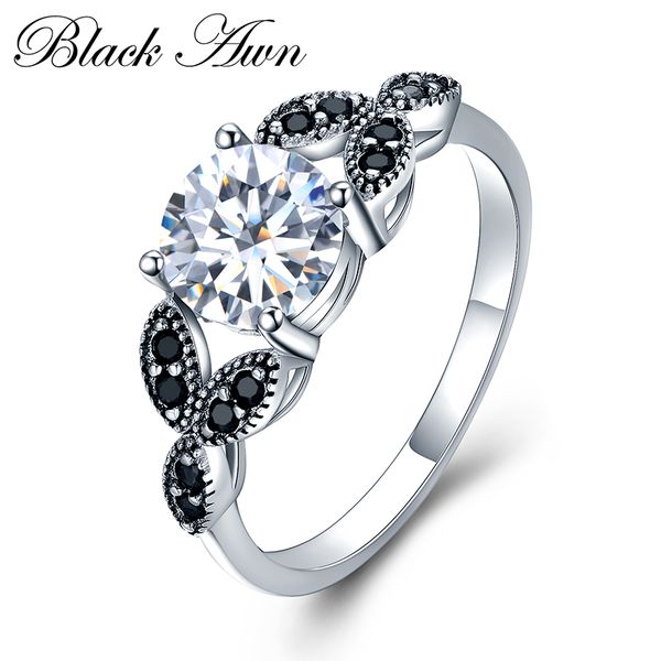 

классический 925 sterling silver fine jewelry модные обручальное bague для женщин обручальные кольца bijoux размер 6 7 8 9 10 c035, Golden;silver