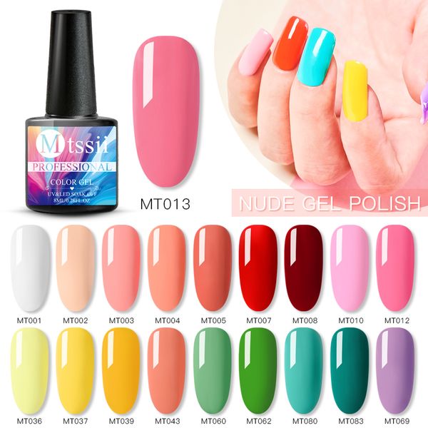 

mtssii 255 colors uv gel nail polish 8ml soak off glitter paint gel led pure color diy nail varnish manicure art lacquer, Red;pink