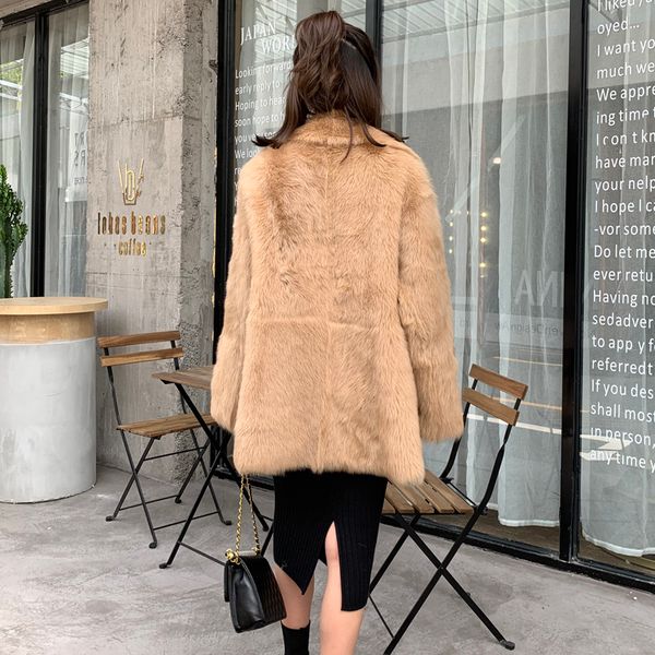 

women's fur & faux 2021 real sheep shearling natural wool jacket winter coat women korean furry jackets coats 8852 kj3129, Black