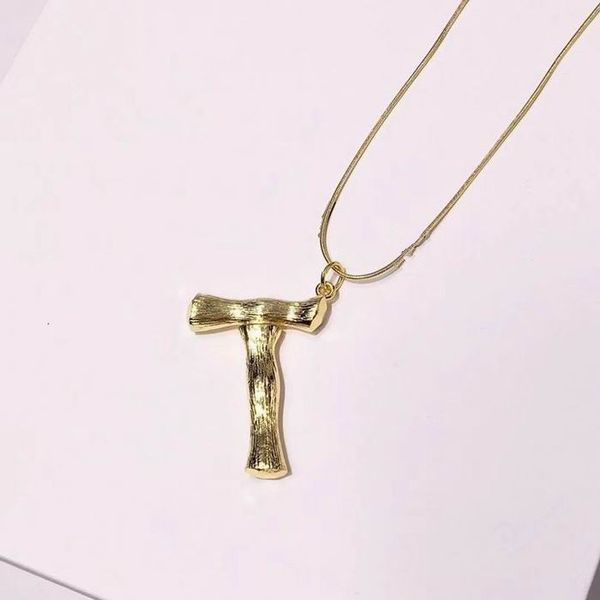 

2019 charming gold thin rope gold letther t pendant necklace customerized name women men necklace with box and dastbag, Silver