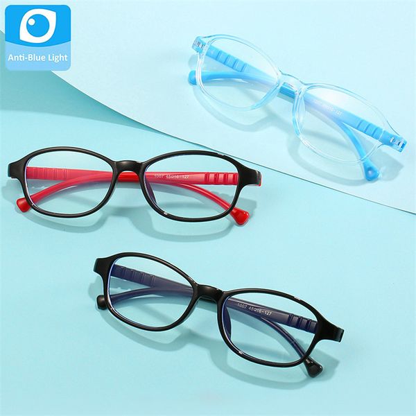 

new child anti blue light blocking glasses children boys girls classic square green plastic eyeglasses frame kids eye glasses, White;black