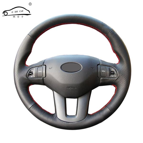 

genuine leather car steering wheel cover for kia sportage 3 2011-2014 kia ceed cee'd 2010-2012/dedicated steering-wheel braid