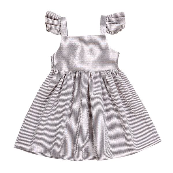 

arloneet 2019 new summer babys dress summer toddler kids baby girl striped ruffled bow princess casual dress sundress z0207, Red;yellow