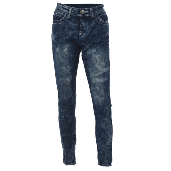 

женщины длинные случайные узкие джинсы женщины базовый класс середины талии кнопки джинсы карандаш брюки джинсовые плюс размер, Blue