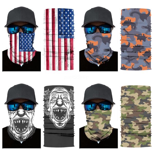 

festival hallowen skull magic skull scarf seamless dust mask scary ghost face mask multi-function headskull scarf bike cycling face m #20#40, Blue;black