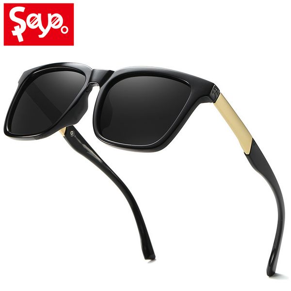 

saylayo square vintage sunglasses men women polarized 2020 brand design driving travel fishing sun glasses uv400, White;black