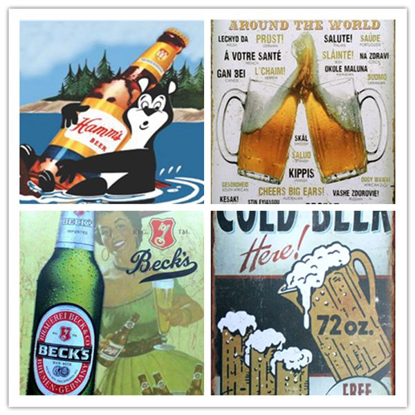 

new retro bar decoration ice cold beer tin signs metal plaque house cafe bar restaurant club shop wall poster decor