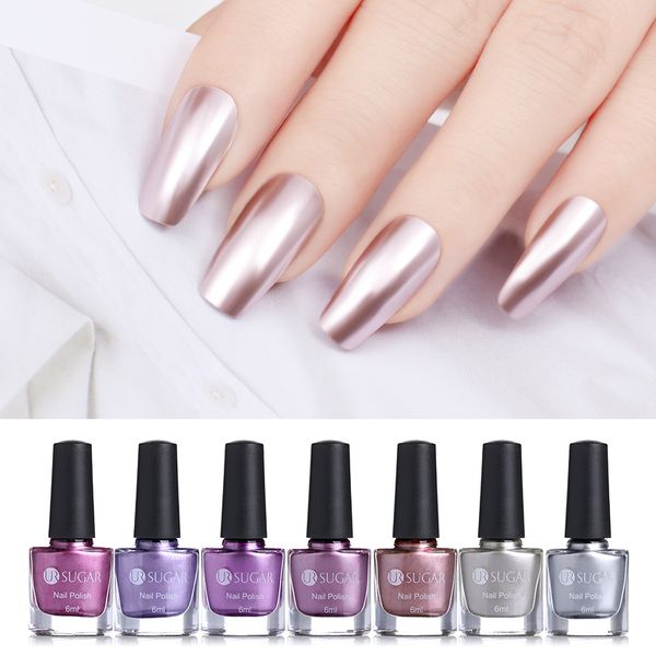 

ur sugar mirror effect metallic nail polish metal color varnish purple rose gold silver chrome 6ml nail art lacquer painting