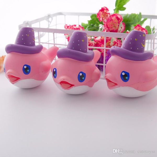 

good 2 colors squishy 16cm hat dophins kawaii squeeze animal cute soft slow rising squeeze break kids toy relieve anxiety fun gift