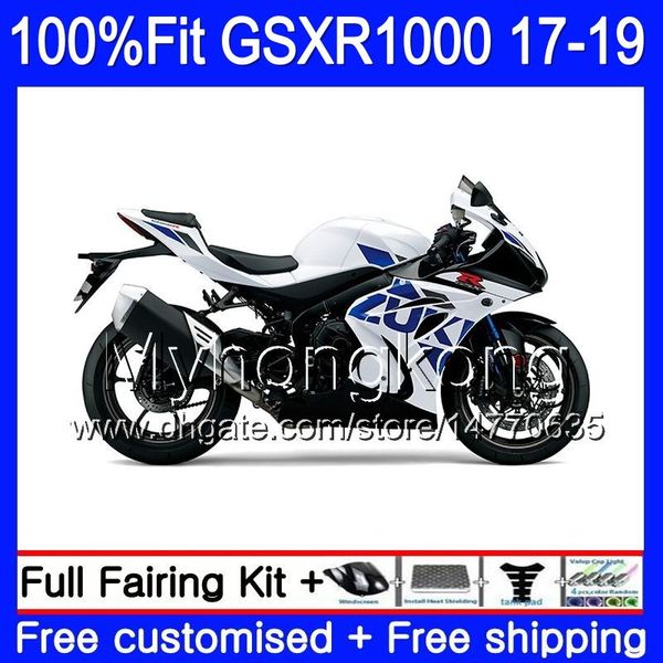 SUZUKI GSXR1000 GSXR1000 K17 GSXR 1000 17 18 19 331HM.17 GSX Güzel Parlak beyaz R1000 L7 L8 GSXR1000 2017 2018 2019 grenaj için Enjeksiyon