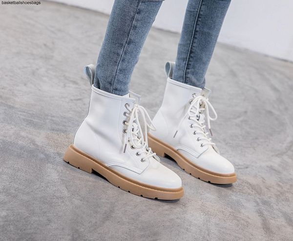

locomotive autumn england sale- wind short female flat bottom high help martin boots snow boots, Black