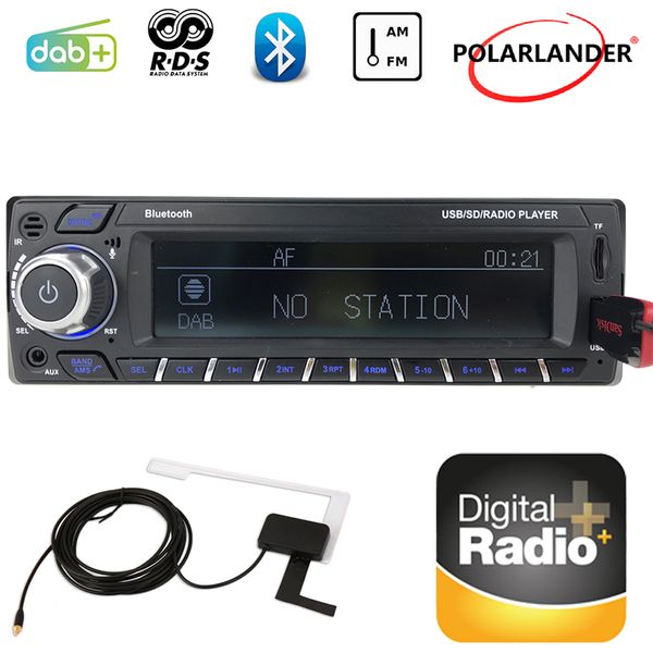 

1 din car radio dab+ digital audio broadcast rds mp3/wma car bluetooth card machine lcd screen fm usb sd 2018 new hands-free
