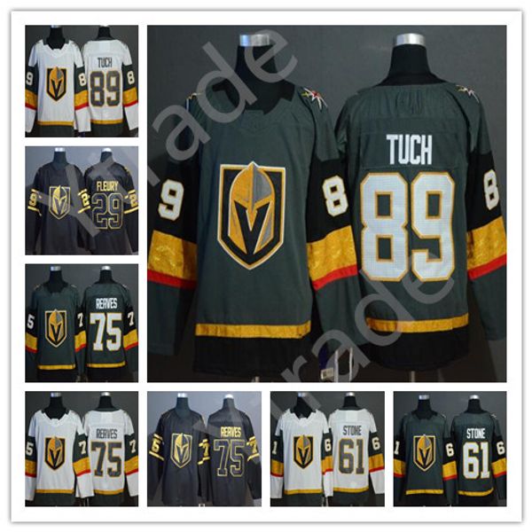 

alex tuch 61 mark stone jersey vegas golden knights 2019 golden edition 29 marc-andre fleury 75 ryan reaves 71 karlsson hockey jersey, Black;red
