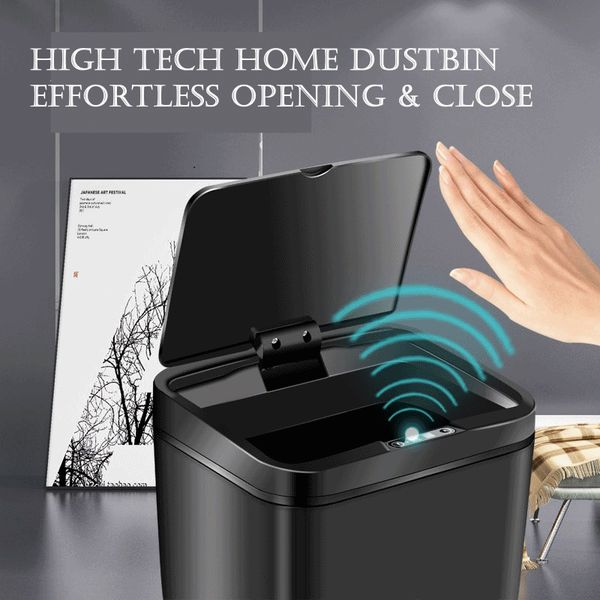 

intelligent 12l high capacity dustbin automatic rapid sensor trash can waste bins home kitchen supplies