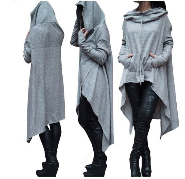 

женские дизайнерские сплошной цвет длинный свитер с капюшоном цвета yards9ldv, White