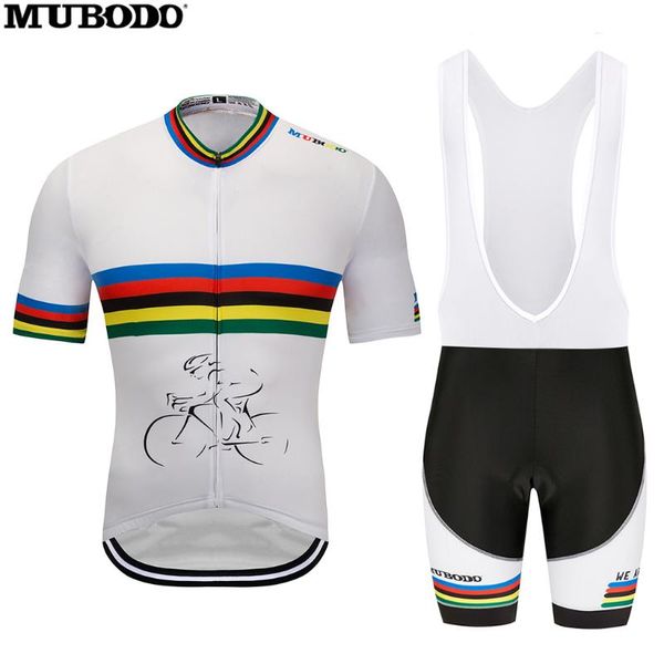 

racing sets 2021mubodo cycling jersey della bici breve vestito ropa ciclismo mens di estate quick dry pro maillot bicicletta pantaloni, Black;blue