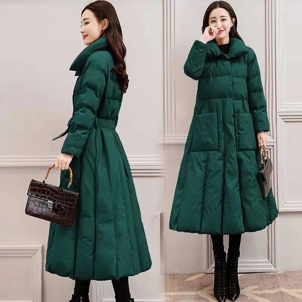 

2019 warm cotton coat jacket women plus size slim long outerweat coat female winter big fur hooded parka mujer padded coats, Black