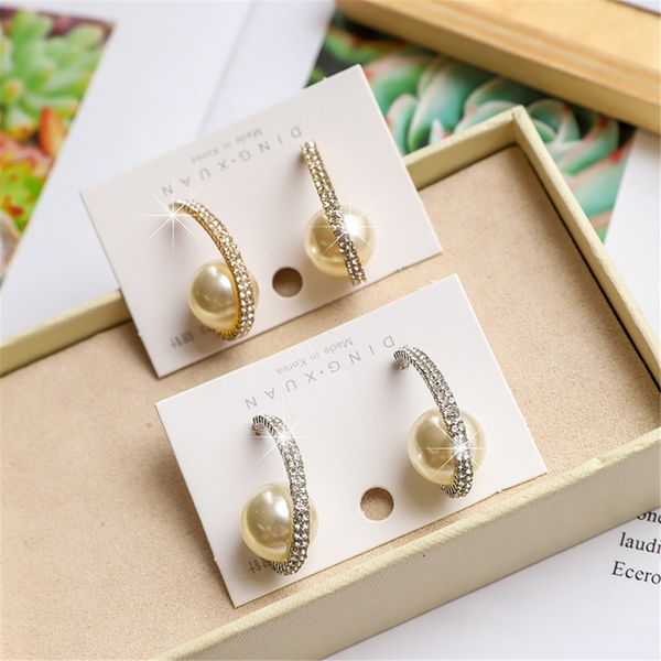 

sexemara new arrival simulated-pearl trendy round women dangle earrings personality arc pearl earrings bohemian drop, Silver