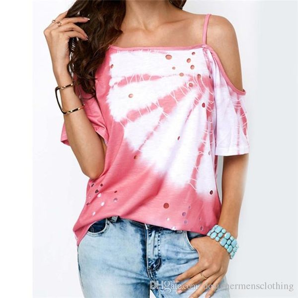 

loose condole belt cacual tshirt irregular hollow out printed short sleeve tshirt womens summer deigner clothing, White