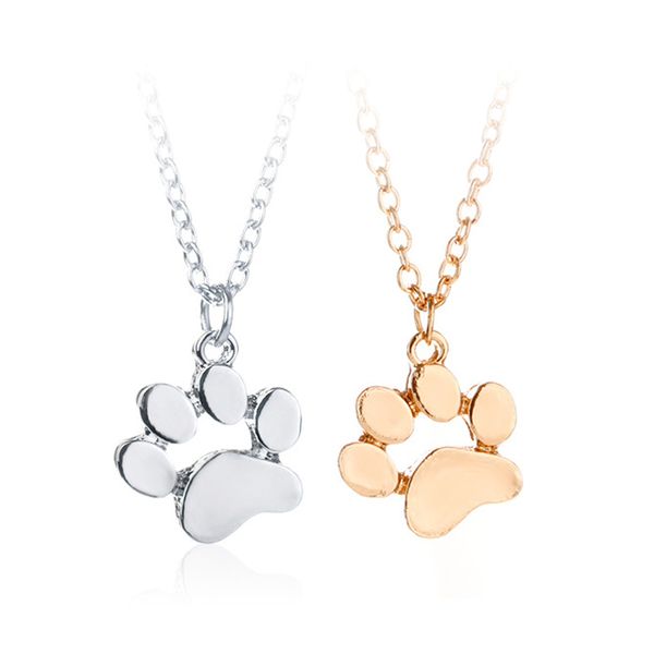 

simple puppy foot print animal paw print pendant dog lover pet rescue necklace 0904287-5, Silver