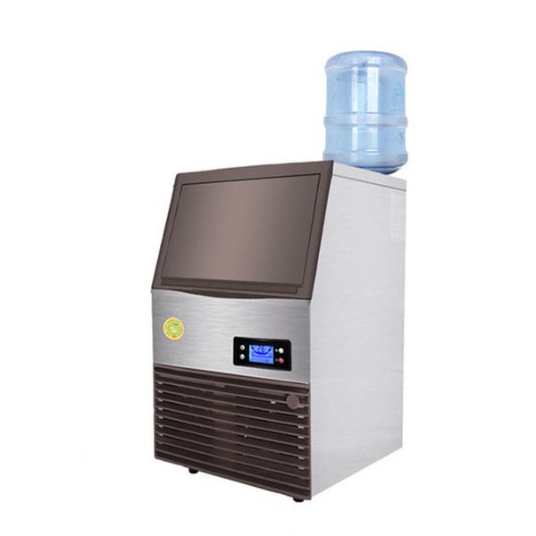 Qihang_top promoção automática de gelo que faz a máquina 96 kg / h comercial cafeteira eléctrica cubo de gelo para o café bar leite loja de chá